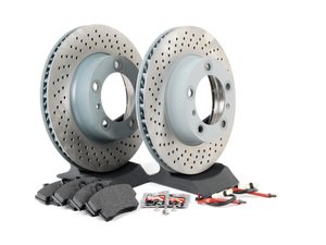 ES#2594688 - 98735140101FOEKT - Front Brake Service Kit - Featuring Sebro rotors and Textar brake pads - Assembled By ECS - Porsche