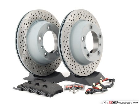 ES#2594687 - 98735140101ROEKT - Rear Brake Service Kit - Featuring Sebro rotors and Textar brake pads - Assembled By ECS - Porsche