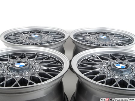 ES#2643087 - 36112226898KT - 15" Nogaro Silver Style 5 Wheels - Set Of Four - (NO LONGER AVAILABLE) - 15x7 ET24 57.1mm CB, 4x100 bolt pattern - includes center caps. Commonly referred to as "Euro Weaves". - Genuine BMW - 