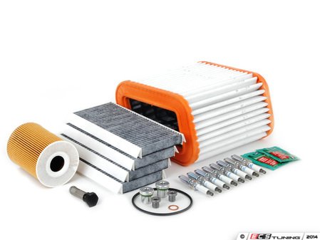 ES#2723146 - E965INSP2dBKT - "Dry" Inspection II Service Kit - Includes spark plugs and all filters - add your preferred fluids for a complete service - Assembled By ECS - BMW