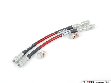 ES#3449971 - 024686ECS02 - Rear Exact-Fit Stainless Steel Brake Lines - Rear set of DOT-compliant lines for an improved pedal feel - ECS - Audi Volkswagen