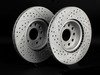 ES#2167540 - 1K0615301AAKT12 -  Front Cross Drilled & Slotted Brake Rotors - Pair (312x25) - (NO LONGER AVAILABLE) - Featuring GEOMET protective coating. - ECS - Audi Volkswagen