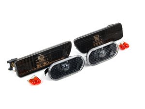 ES#5454 - ECSSMKrough - Rough Style Side Marker Set - Smoke - (NO LONGER AVAILABLE) - Bumper and fender mounted smoked side markers with amber bulbs - ECS - 