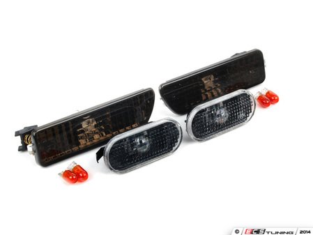 ES#5454 - ECSSMKrough - Rough Style Side Marker Set - Smoke - (NO LONGER AVAILABLE) - Bumper and fender mounted smoked side markers with amber bulbs - ECS - 
