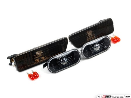 ES#5455 - ECSSMKsmooth - Smooth Style Side Marker Set - Smoke - (NO LONGER AVAILABLE) - Bumper and fender mounted smoked side markers with amber bulbs - ECS - 