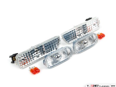ES#2528675 - 1J0998001KT - Rough Style Side Marker Set - Clear - (NO LONGER AVAILABLE) - Bumper and fender mounted clear side markers with amber bulbs - ECS - 