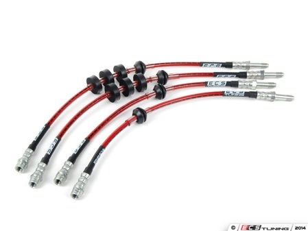 ES#1899278 - ecs41016/63 - Front & Rear Exact-Fit Stainless Steel Brake Lines - Kit - Complete set of DOT-compliant lines for an improved pedal feel - ECS - Audi