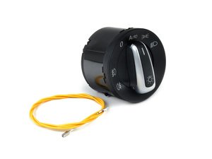 ES#2730449 - 3C8941431AXSVMKT - Automatic European Headlight Switch - Brushed Trim - Controls headlights, parking lights, front fog lights, and rear fog lights - Vemo - Volkswagen