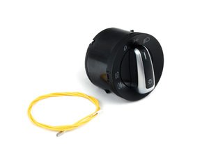 ES#2730457 - 3C8941431QXSHKT - Standard European Headlight Switch - Brushed Trim - Controls headlights, parking lights, front fog lights, and rear fog lights - Genuine European Volkswagen Audi - Volkswagen