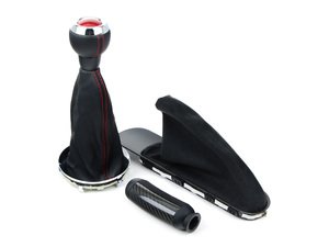ES#2643151 - 25117638583KT2 - JCW Shift Knob / Emergency Brake Upgrade Trim Kit - (NO LONGER AVAILABLE) - Includes GP2 Shift knob, JCW Emergency Brake Alcantara Boot, and Emergency Brake JCW Handle - Alcantara / Carbon Fiber - Genuine MINI - 