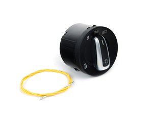 ES#2730459 - 3C8941431BXSVKKT - Standard European Headlight Switch - Brushed Trim - Controls headlights, parking lights, and rear fog lights - Vemo - Volkswagen