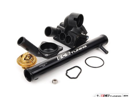 ES#2718473 - VR624VTHKR321 - Aluminum Water Pipe Kit - Stage 1 - Featuring ECS black aluminum water pipe and URO thermostat housing - Assembled By ECS - Audi Volkswagen