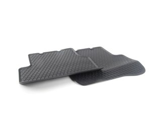 ES#2588943 - 3C006151282V - Rear european all season rubber floor mats - Black  - (NO LONGER AVAILABLE) - A thin profile mat designed to protect your carpet year round - Genuine Volkswagen Audi - 