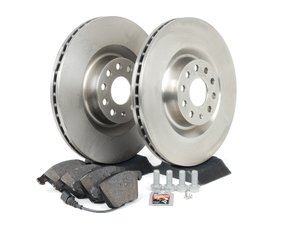 ES#2702170 - 1K0615301M - Front Brake Service Kit - Featuring OE Palenga front rotors and ECS DD23 ceramic pads. - Assembled By ECS - Volkswagen
