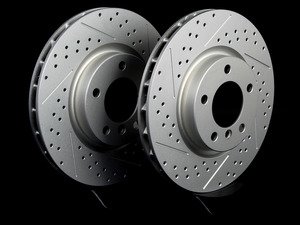 ES#2190229 - 2227171XSGMTLRA - Front Cross Drilled & Slotted Brake Rotors - Pair (315x28) - (NO LONGER AVAILABLE) - Featuring GEOMET protective coating offering superior rust protection for long lasting, great looking rotors. - ECS - 