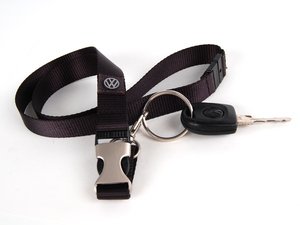 ES#1876822 - OEVW09BLK - VW Lanyard - Black - Add a simple sign of your VW loyalty to your keys - Genuine European Volkswagen Audi - Volkswagen