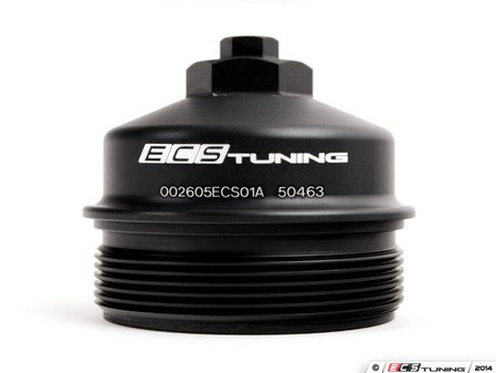ES#2738405 - 002605ECS01A -  Billet Aluminum Oil Filter Cap - Aluminum upgrade for OE plastic housing. No more damaged threads or rounded heads! - ECS - BMW