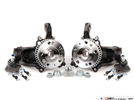 ES#3200067 - 1J0407255AHKT - VR6/1.8T Spindle Conversion Kit - Without Caliper Carriers - Required for brake upgrades on 2.0L and TDI models - Assembled By ECS - Volkswagen