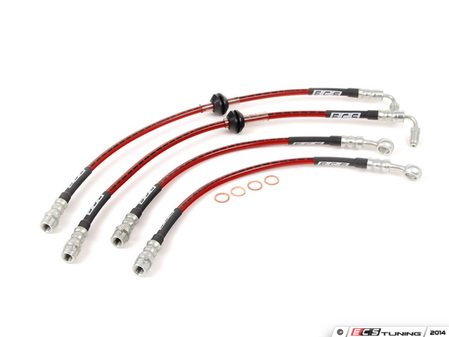 ES#6104 - 4b3698000 - Front & Rear Exact-Fit Stainless Steel Brake Lines - Kit - Complete set of DOT-compliant lines for an improved pedal feel - ECS - Audi