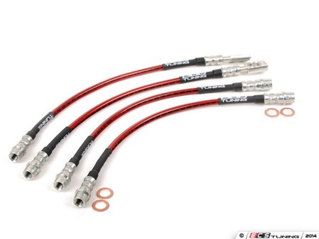 ES#250248 - ALLROADSSBLK - Front & Rear Exact-Fit Stainless Steel Brake Lines - Kit - Complete set of DOT-compliant lines for an improved pedal feel - ECS - Audi