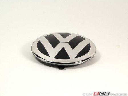 ES#343804 - 3C0853601AJZA - Front Grille Emblem - Chrome / Black - Genuine replacement front "VW" emblem for the front grille - Genuine Volkswagen Audi - Volkswagen