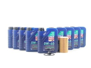 ES#2722948 - 99610722553KT14 - Liqui Moly Synthoil Oil Service Kit (0w-40) - With ECS Magnetic Drain Plug - Includes Hengst filter and Liqui Moly Synthoil Energy A40 Spec oil - Assembled By ECS - Porsche
