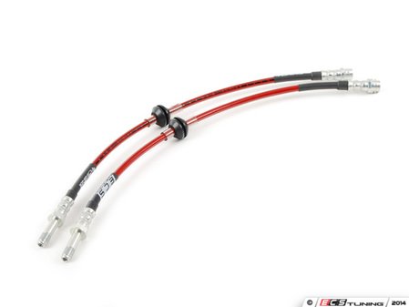 ES#11002 - e46698001 - Exact-Fit Stainless Steel Brake Lines - Front - DOT-compliant kit to improve pedal feel in your vehicle. - ECS - BMW