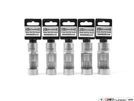 ES#2703013 - 003046SCHKT - Strut Nut Socket Set - 5 Piece - Used to properly tighten strut nuts. Includes the most popular European sizes. - Schwaben - Audi BMW Volkswagen Mercedes Benz MINI Porsche