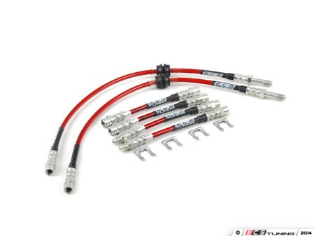 ES#1218 - MK3BLK4CWDB - Exact-Fit Stainless Steel Brake Lines - Kit - DOT-compliant kit to improve pedal feel in your vehicle. - ECS - Volkswagen