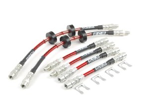 ES#248977 - MK2SSBLK - Exact-Fit Stainless Steel Brake Lines - Complete Kit - Manufactured by ECS Tuning to replace your stock lines. (DOT-compliant) - ECS - Volkswagen