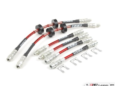 ES#248977 - MK2SSBLK - Exact-Fit Stainless Steel Brake Lines - Complete Kit - Manufactured by ECS Tuning to replace your stock lines. (DOT-compliant) - ECS - Volkswagen