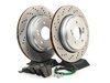 ES#2739008 - 34212282303KT - Performance Rear Brake Service Kit - Featuring genuine euro BMW cross drilled semi-floating rotors and ECS EP24 Enthusiast Performance pads - Assembled By ECS - BMW