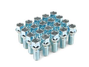 ES#2739210 - 005875ECS02KT - Conical Seat Wheel Bolt 14x1.25x27mm - Set Of 20 - Silver zinc finish standard size complete set of bolts - ECS - MINI