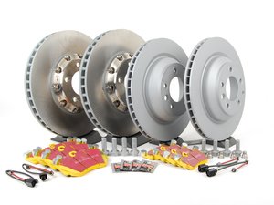 ES#2602383 - 95535140161PEKT1 - Front & Rear Brake Service Kit - Featuring genuine Porsche and Zimmerman Z-coated rotors, and EBC YellowStuff brake pads - Assembled By ECS - Porsche