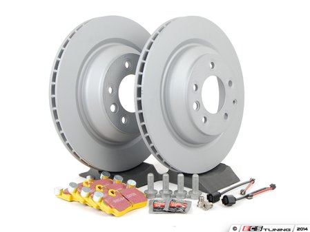ES#2602370 - 95535240300RPKT - Rear Brake Service Kit - Featuring Zimmerman Z-Coated rotors and EBC YellowStuff brake pads - Assembled By ECS - Porsche