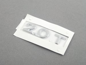 ES#7077 - 1k5853675a739 - "2.0T" Emblem - All Chrome stick on emblem to restore your vehicle's look - Genuine Volkswagen Audi - Audi Volkswagen