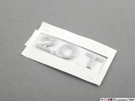ES#7077 - 1k5853675a739 - "2.0T" Emblem - All Chrome stick on emblem to restore your vehicle's look - Genuine Volkswagen Audi - Audi Volkswagen