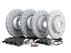ES#2730749 - 34112282805kt2 - performance Front & Rear Brake Service Kit - Featuring Zimmermann rotors and Hawk HPS performance pads - Assembled By ECS - BMW