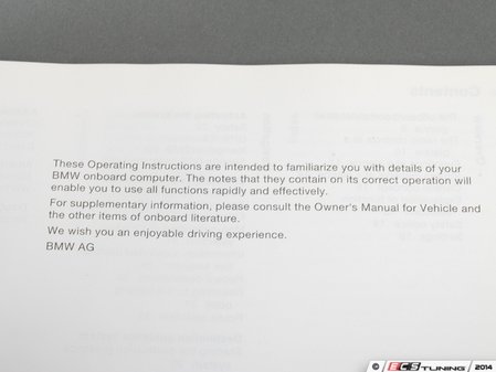 ES#13053 - 01410158610 - Owner's Handbook - Navi Professional - Genuine BMW - BMW