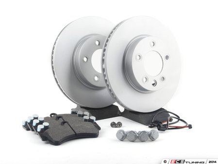 ES#2602242 - 95535140141FOKT - Front Brake Service Kit - Featuring Zimmermann rotors and Bosch QuietCast brake pads - Assembled By ECS - Porsche