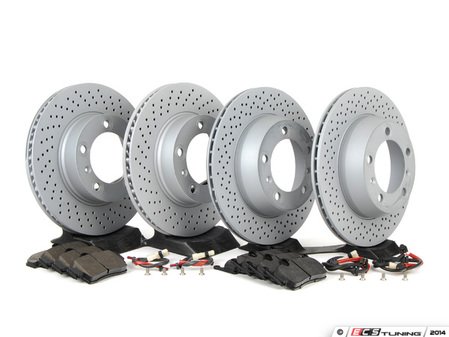 ES#2594683 - 98735140101PERKT - Performance Front & Rear Brake Service Kit - Featuring Zimmerman Z-Coated rotors and Hawk HPS brake pads - Assembled By ECS - Porsche