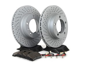 ES#2594686 - 98735140101FPKT - Performance Front Brake Service Kit - Featuring Zimmerman Z-Coated rotors and Hawk HPS brake pads - Assembled By ECS - Porsche