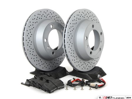 ES#2594684 - 98735140101RPKT - Performance Rear Brake Service Kit - Featuring Zimmerman Z-Coated rotors and Hawk HPS brake pads - Assembled By ECS - Porsche