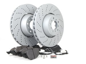 ES#2730750 - 34112282805KT5 - Performance Front Brake Service Kit - Featuring Zimmermann rotors and Hawk HPS performance pads - Assembled By ECS - BMW