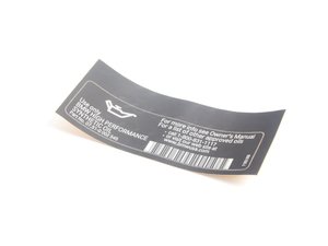 ES#207646 - 71227502056 - HIGH PER OIL LABEL - Genuine BMW - BMW
