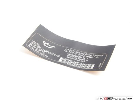 ES#207646 - 71227502056 - HIGH PER OIL LABEL - Genuine BMW - BMW