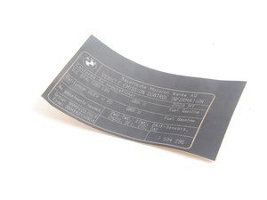 ES#256235 - 71227594296 - Exhaust Emissions Label - Genuine BMW - BMW