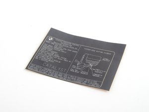 ES#185097 - 71227566113 - Exhaust Emissions Label - Genuine BMW - BMW