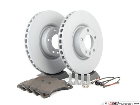 ES#2602358 - 95535140300FOKT - Front Brake Service Kit - Featuring Zimmerman Z-Coated rotors and Bosch QuietCast brake pads - Assembled By ECS - Porsche