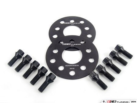 ES#2748179 - ECS10152KTWBC1KT - ECS Wheel Spacer & Bolt Kit - 3mm With Black Conical Seat Bolts - Includes everything you need to install spacers on two wheels - ECS - Audi Volkswagen